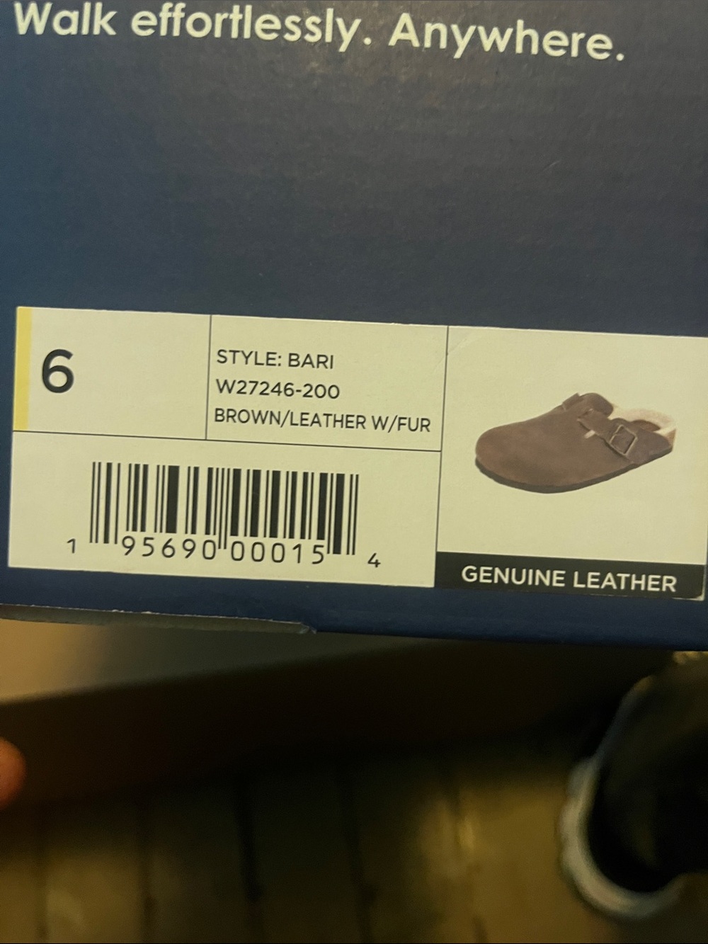 Brand new White Mountain Brown Leather Shearling Clog with Buckle - Picture 7 of 7